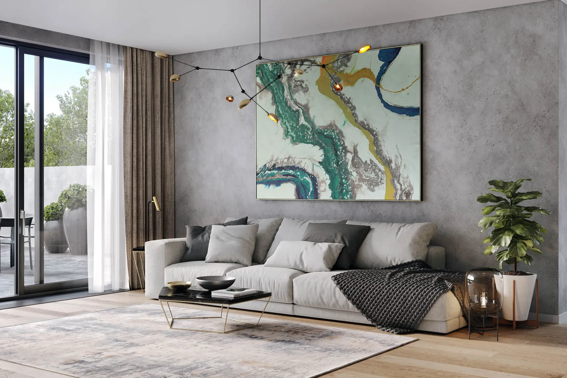 XXL Gemälde 'Liquid Marble' | Handgemaltes Unikat
