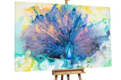 XXL Gemälde 'Peacock blue' | Handgemaltes Unikat