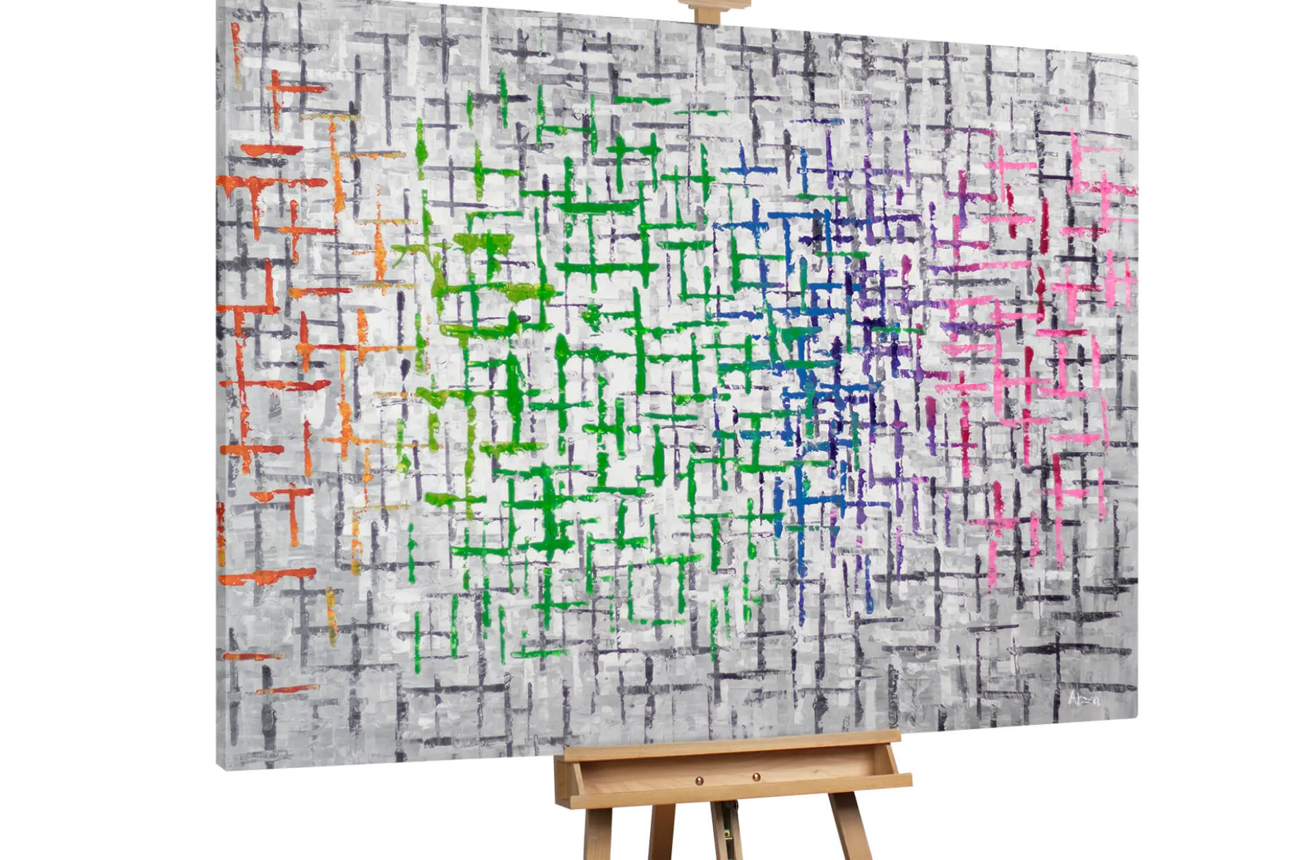 XXL Gemälde 'Polychrome Blueprint' | Handgemaltes Unikat