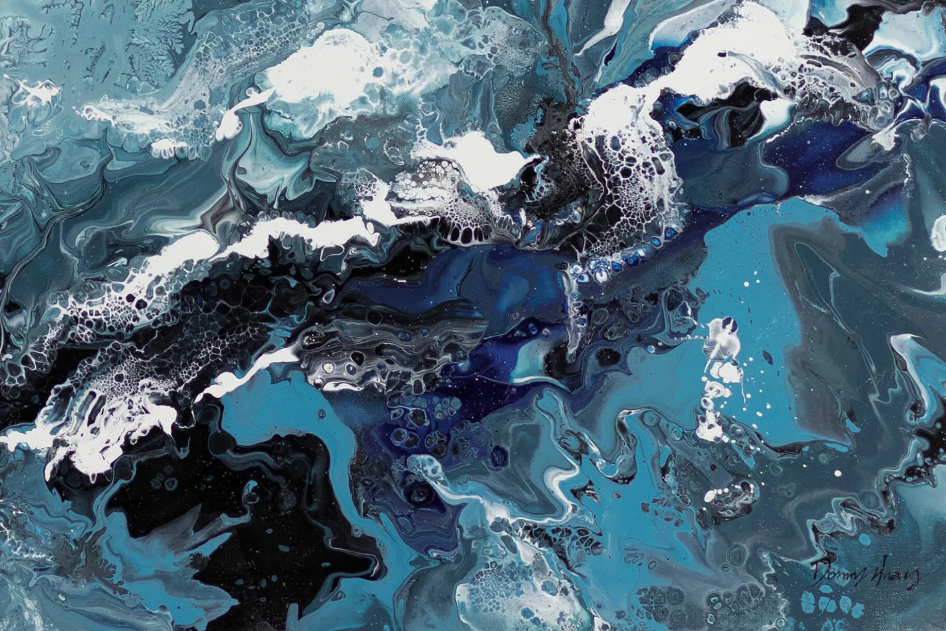 XXL Gemälde 'Wilder Meeressturm' | Handgemaltes Unikat