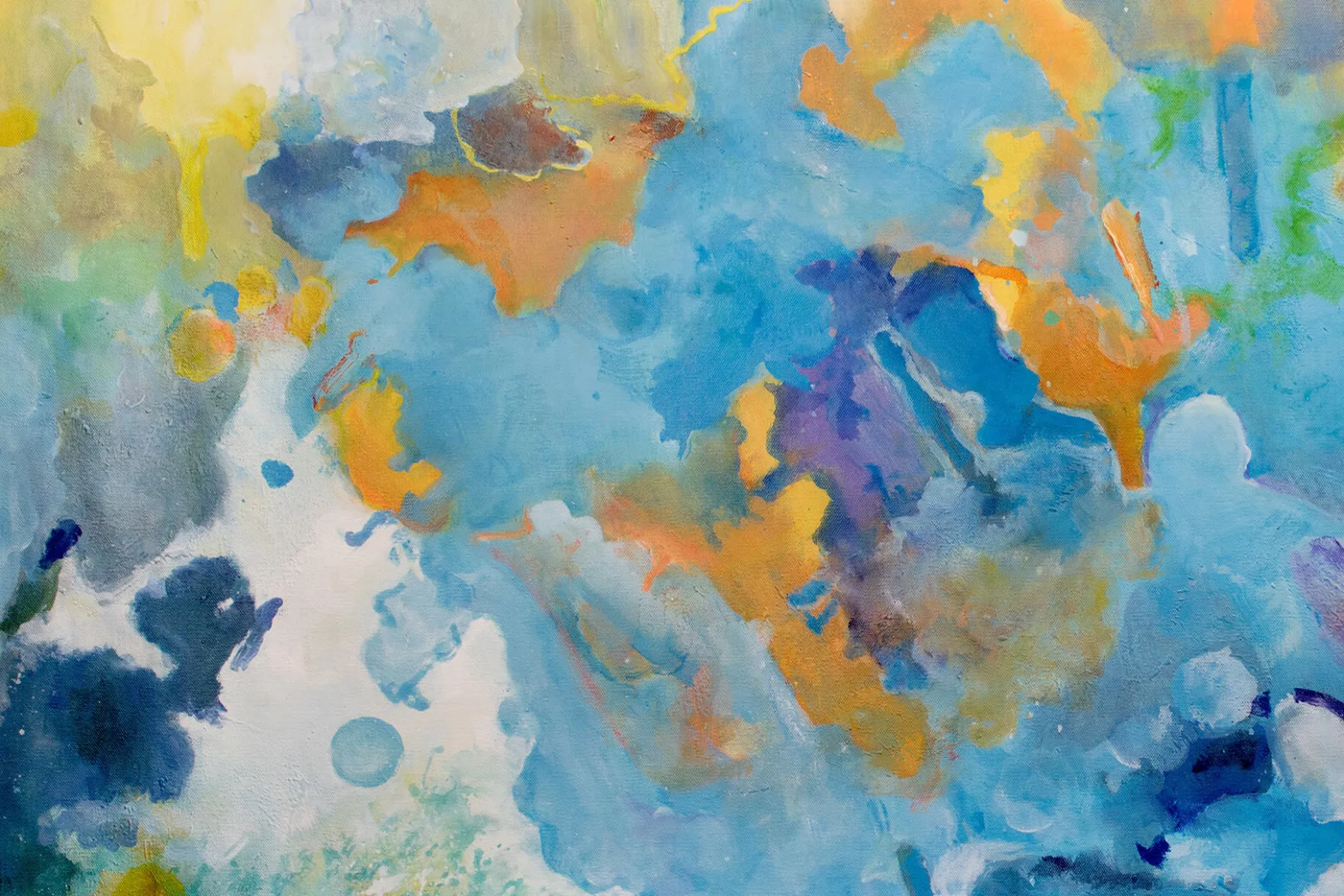 XXL Gemälde 'Wolkenstrahlen' | Handgemaltes Unikat