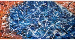 XXL Gemälde 'Zur blauen Stunde erwacht' | Handgemaltes Unikat