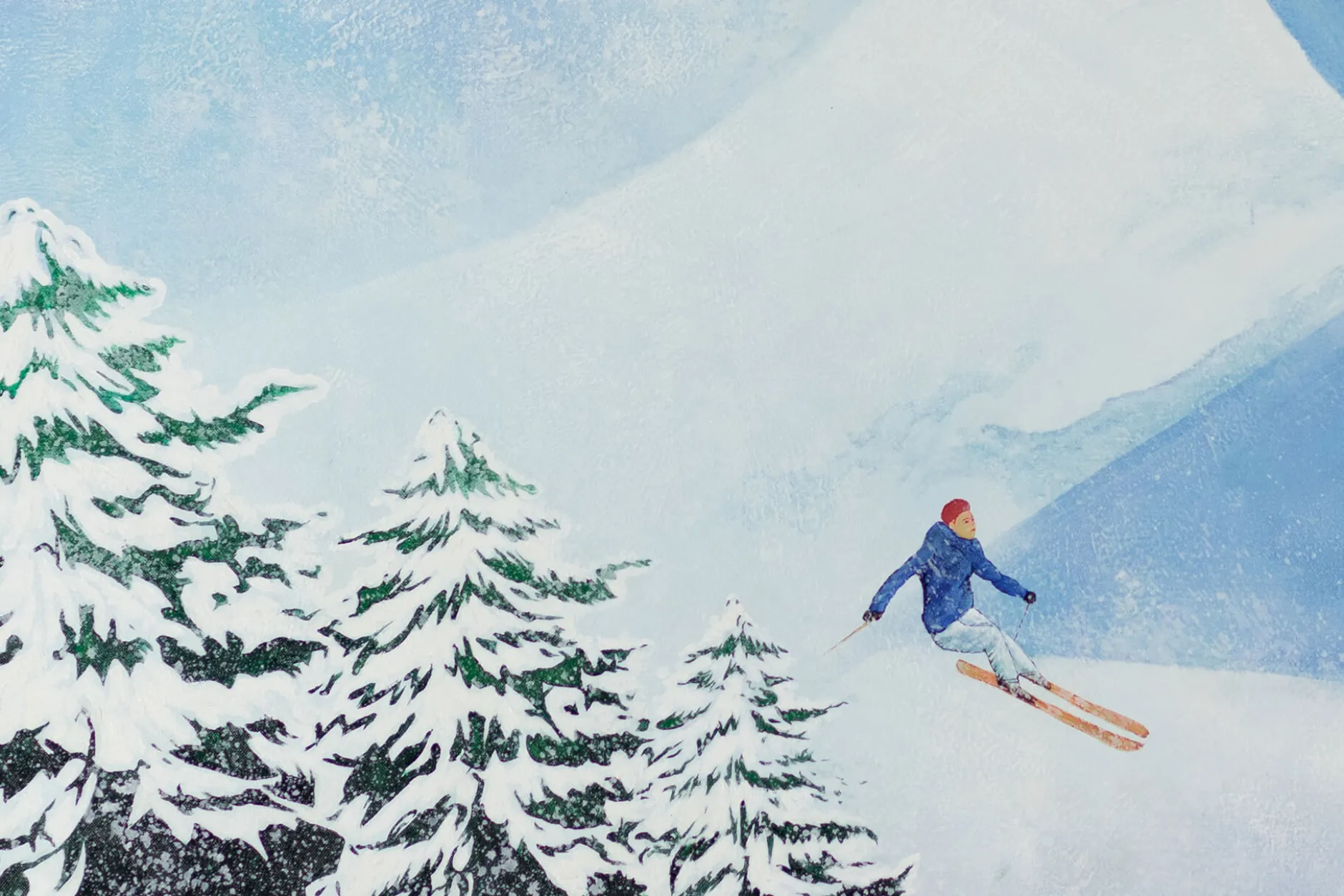 XXL Öl Gemälde 'Ab auf die Piste' | Handgemaltes Unikat