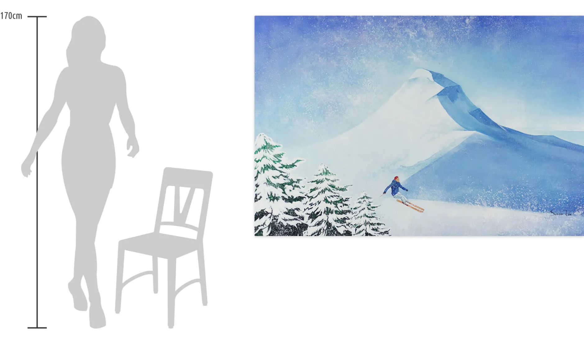 XXL Öl Gemälde 'Ab auf die Piste' | Handgemaltes Unikat