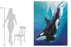 XXL Öl Gemälde 'Abenteuer eines Orcas' | Handgemaltes Unikat