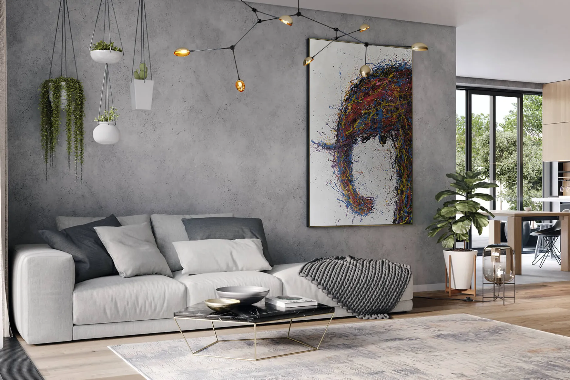 XXL Öl Gemälde 'Abstract Elephant' | Handgemaltes Unikat