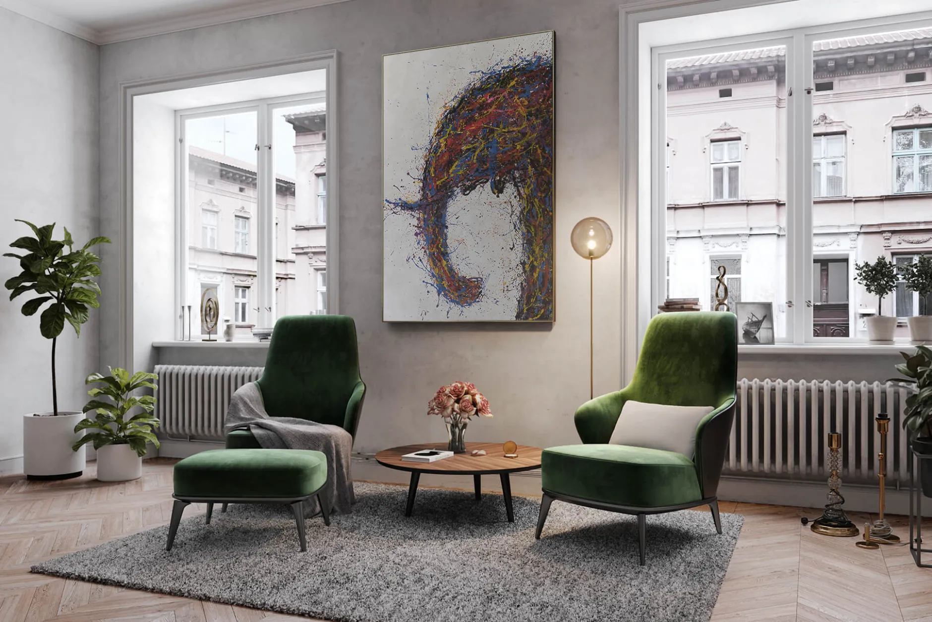 XXL Öl Gemälde 'Abstract Elephant' | Handgemaltes Unikat