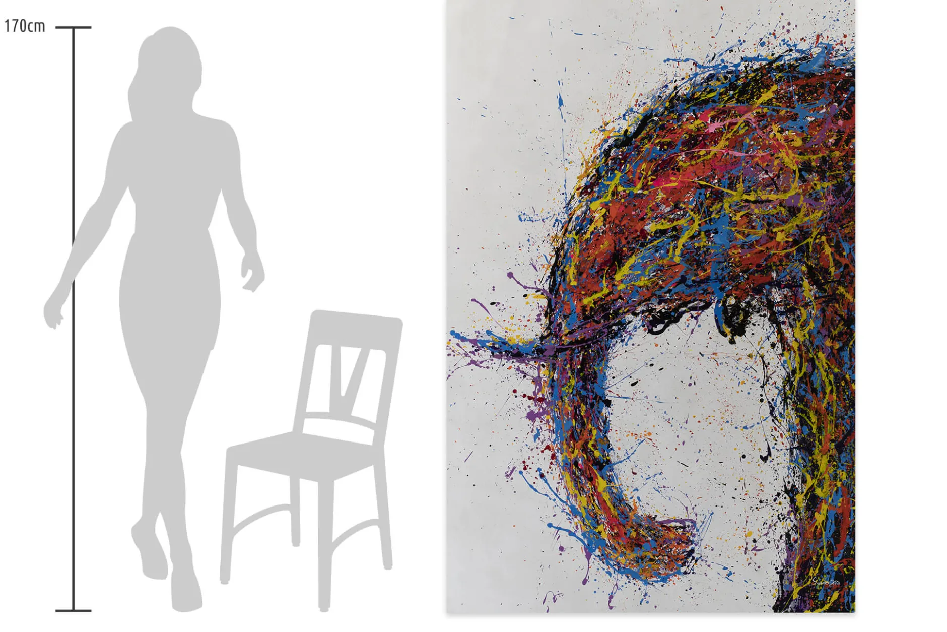 XXL Öl Gemälde 'Abstract Elephant' | Handgemaltes Unikat