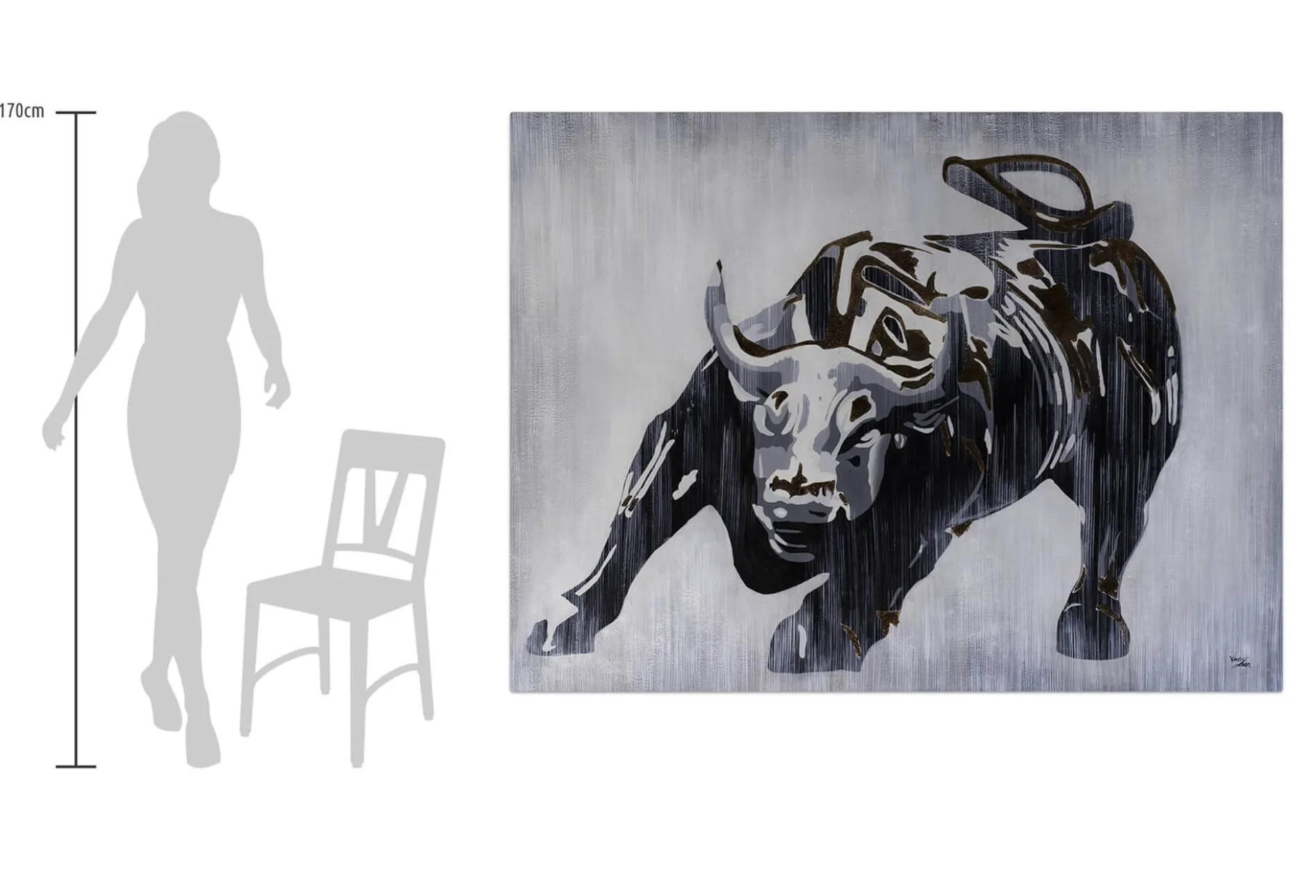 XXL Öl Gemälde 'A Bull's Energy' | Handgemaltes Unikat