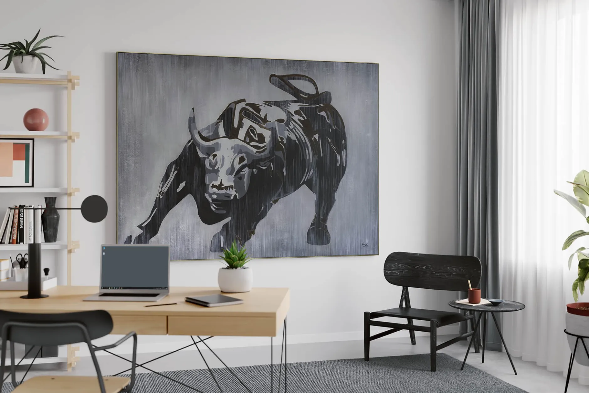 XXL Öl Gemälde 'A Bull's Energy' | Handgemaltes Unikat