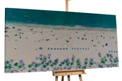 XXL Öl Gemälde 'Aerial Beach View' | Handgemaltes Unikat