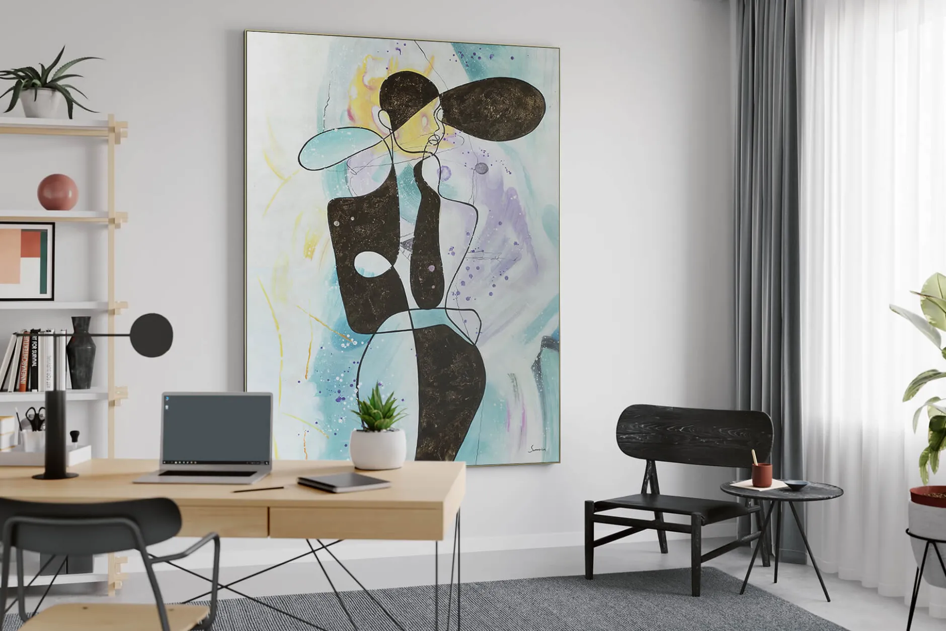 XXL Öl Gemälde 'Air of Elegance' | Handgemaltes Unikat