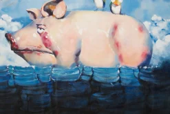 XXL Öl Gemälde 'A Pig's Life' | Handgemaltes Unikat
