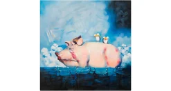 XXL Öl Gemälde 'A Pig's Life' | Handgemaltes Unikat