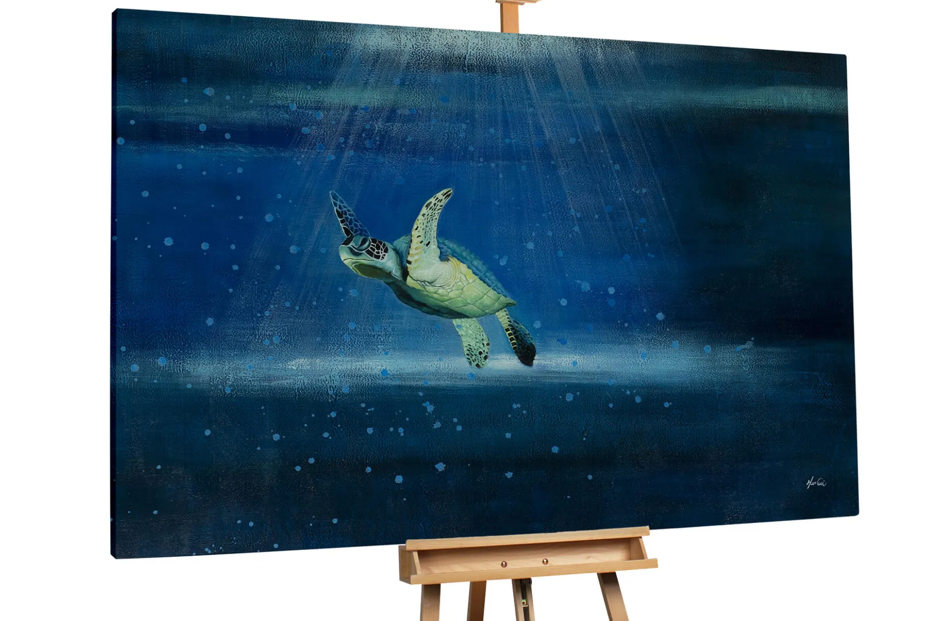 XXL Öl Gemälde 'A Turtle's Adventure' | Handgemaltes Unikat