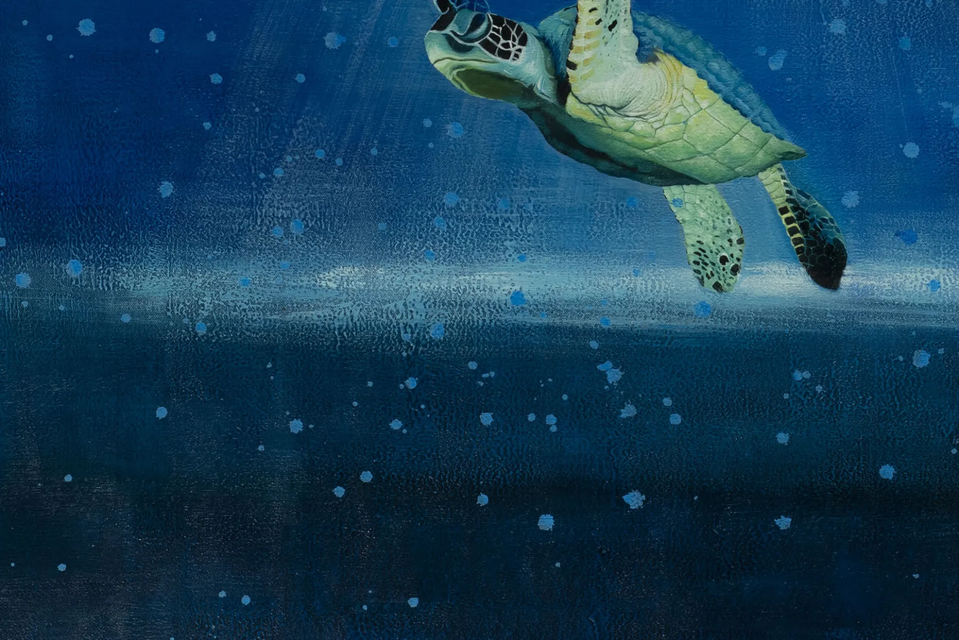 XXL Öl Gemälde 'A Turtle's Adventure' | Handgemaltes Unikat