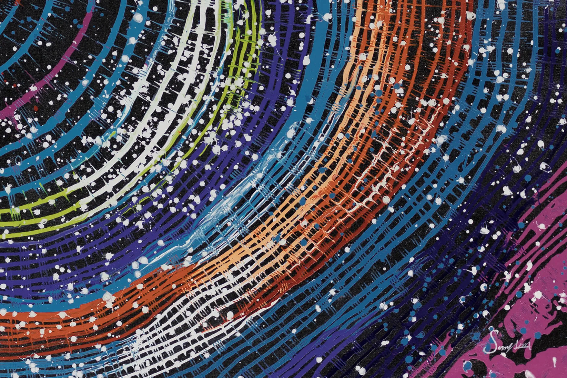 XXL Öl Gemälde 'Auge des Universums' | Handgemaltes Unikat
