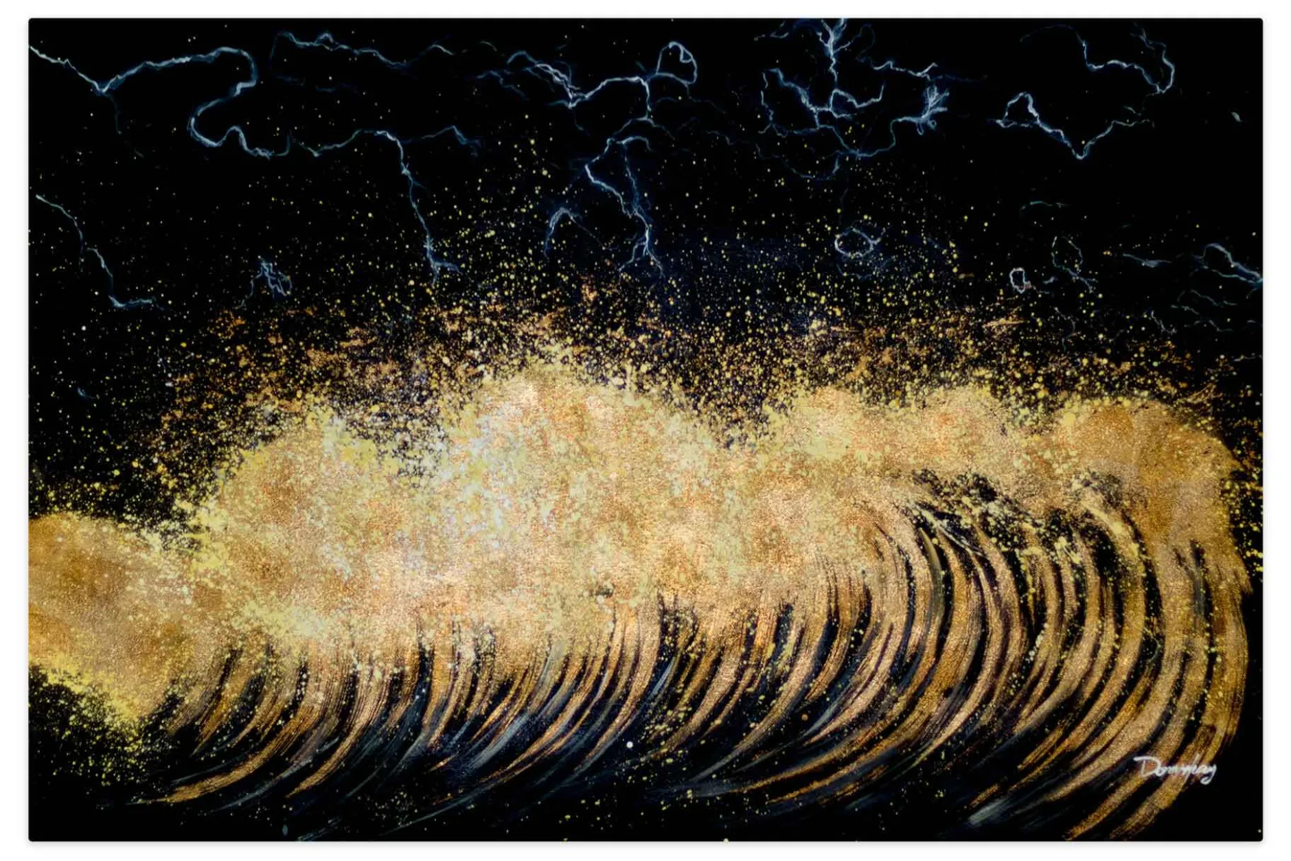 XXL Öl Gemälde 'Auriferous Storms' | Handgemaltes Unikat