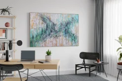 XXL Öl Gemälde 'Azure Splash' | Handgemaltes Unikat