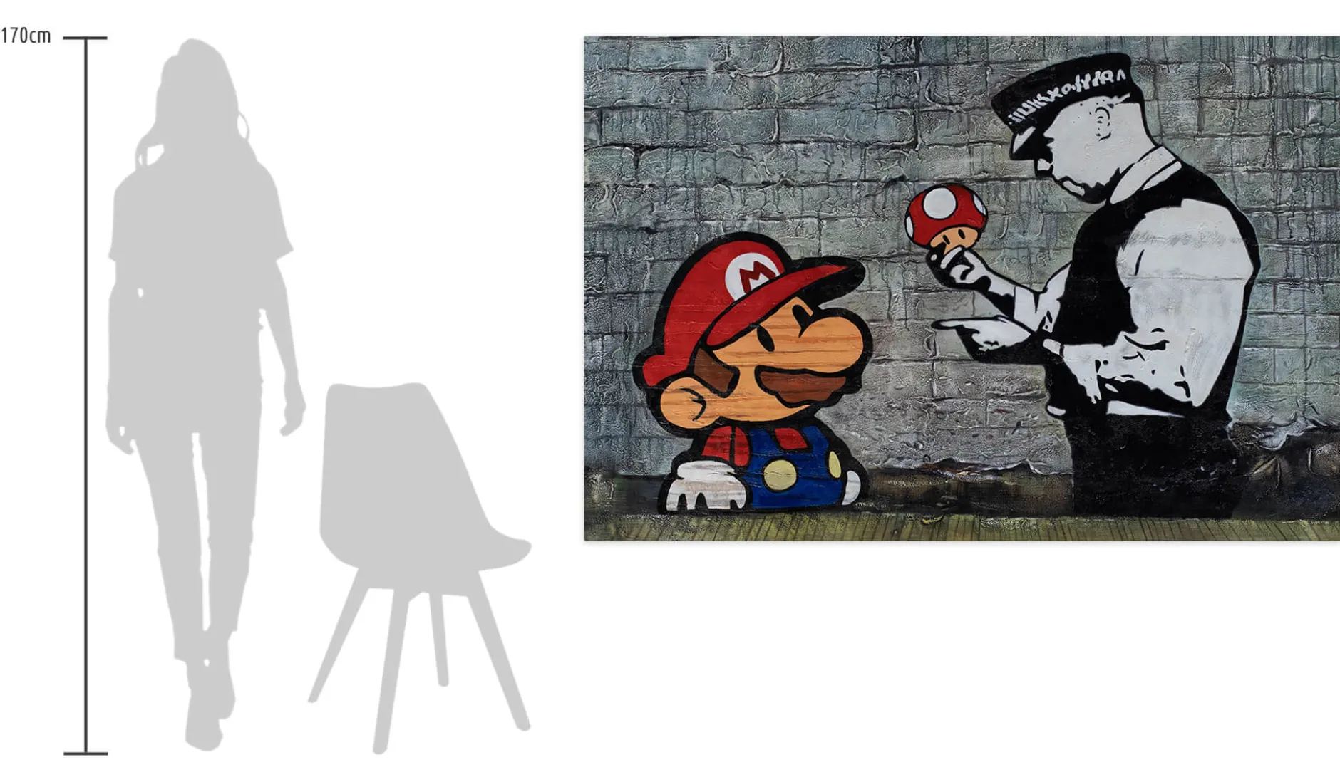 XXL Öl Gemälde 'Banksy's Mario' | Handgemaltes Unikat