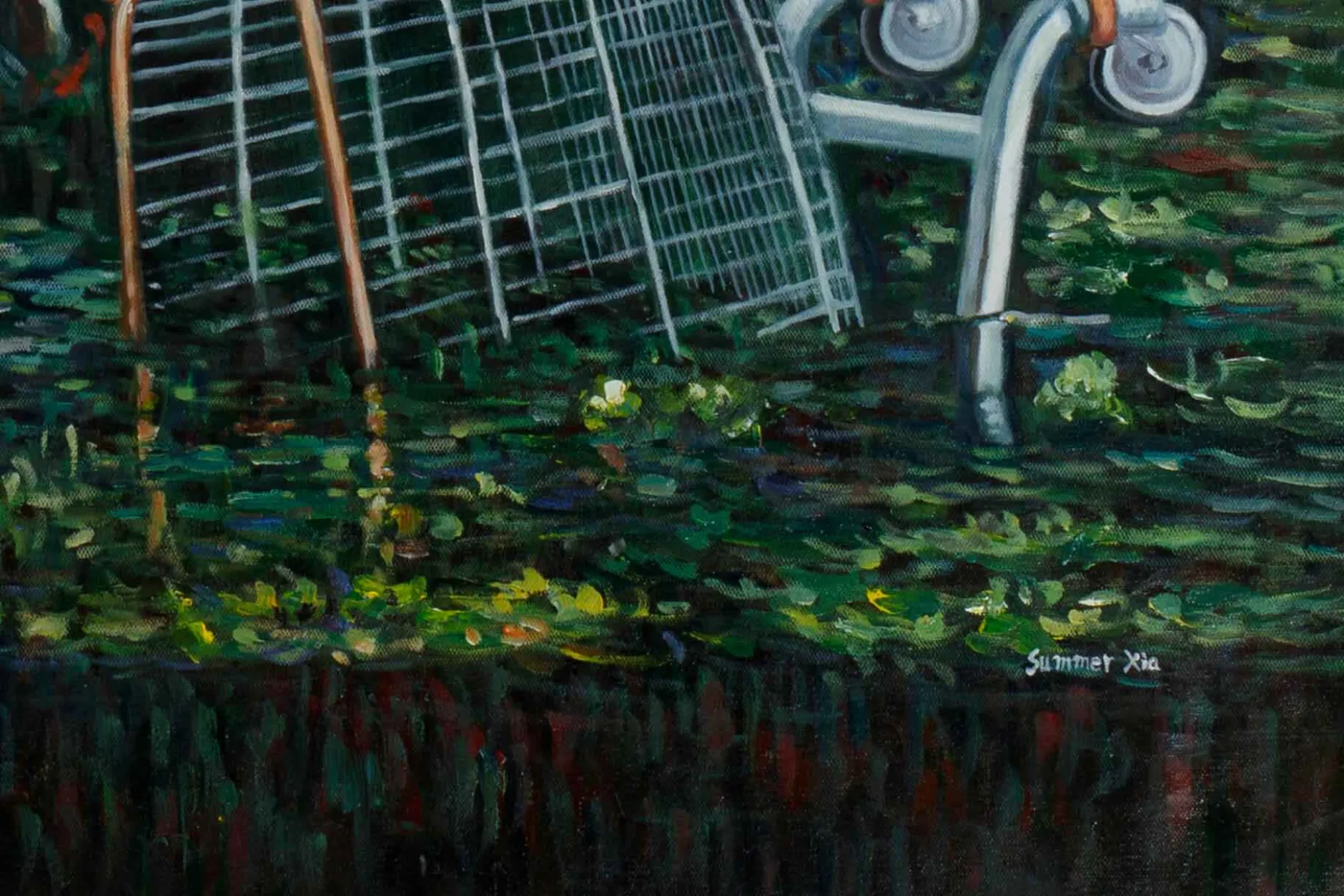 XXL Öl Gemälde 'Banksy's Monet 2.0' | Handgemaltes Unikat