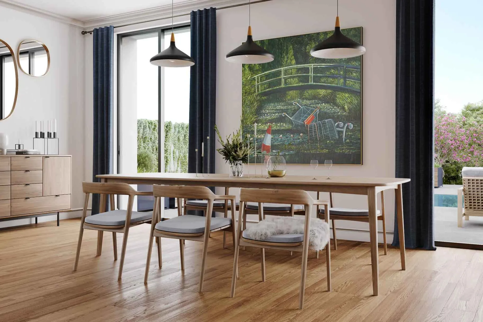XXL Öl Gemälde 'Banksy's Monet 2.0' | Handgemaltes Unikat