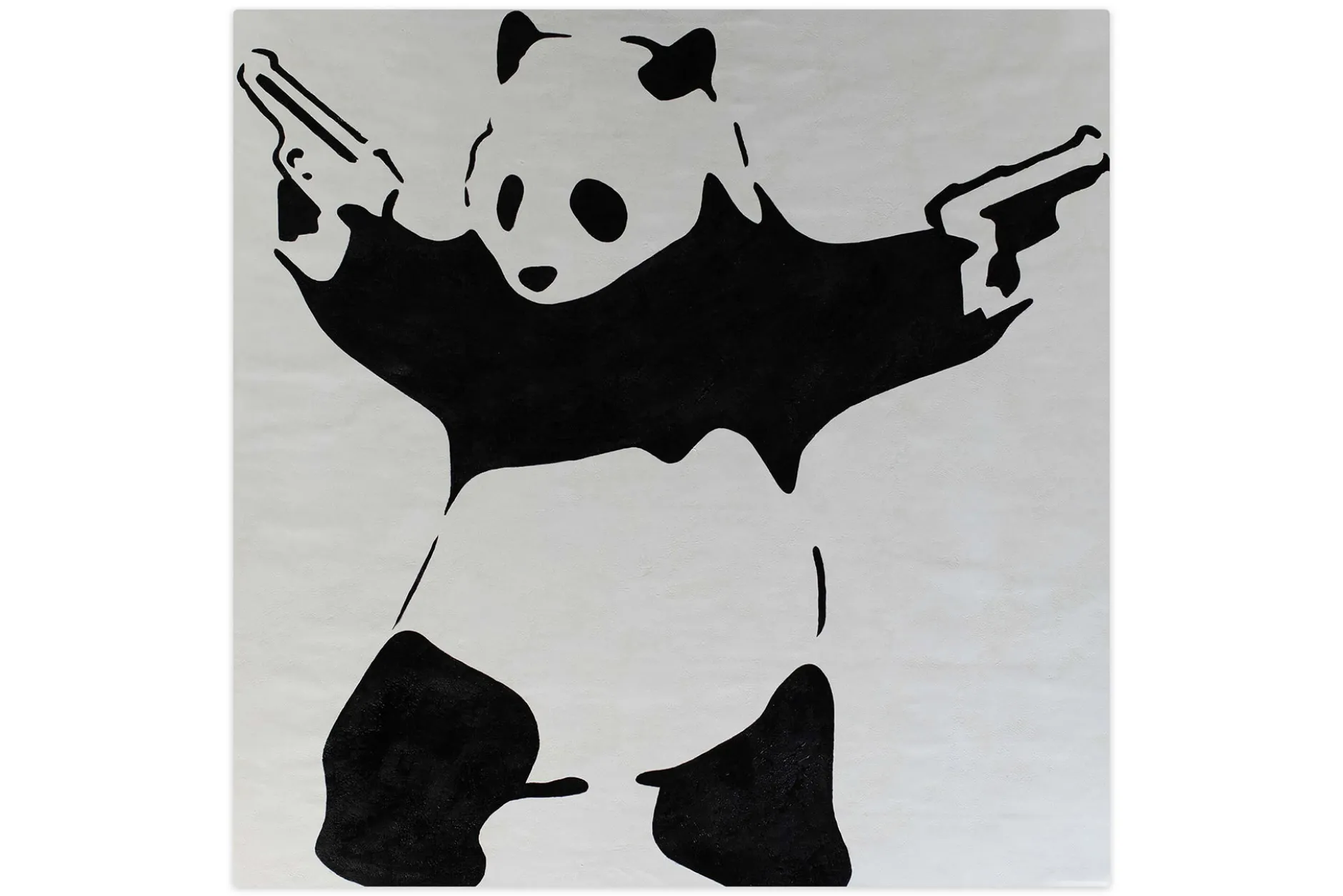 XXL Öl Gemälde 'Banksy's Panda' | Handgemaltes Unikat