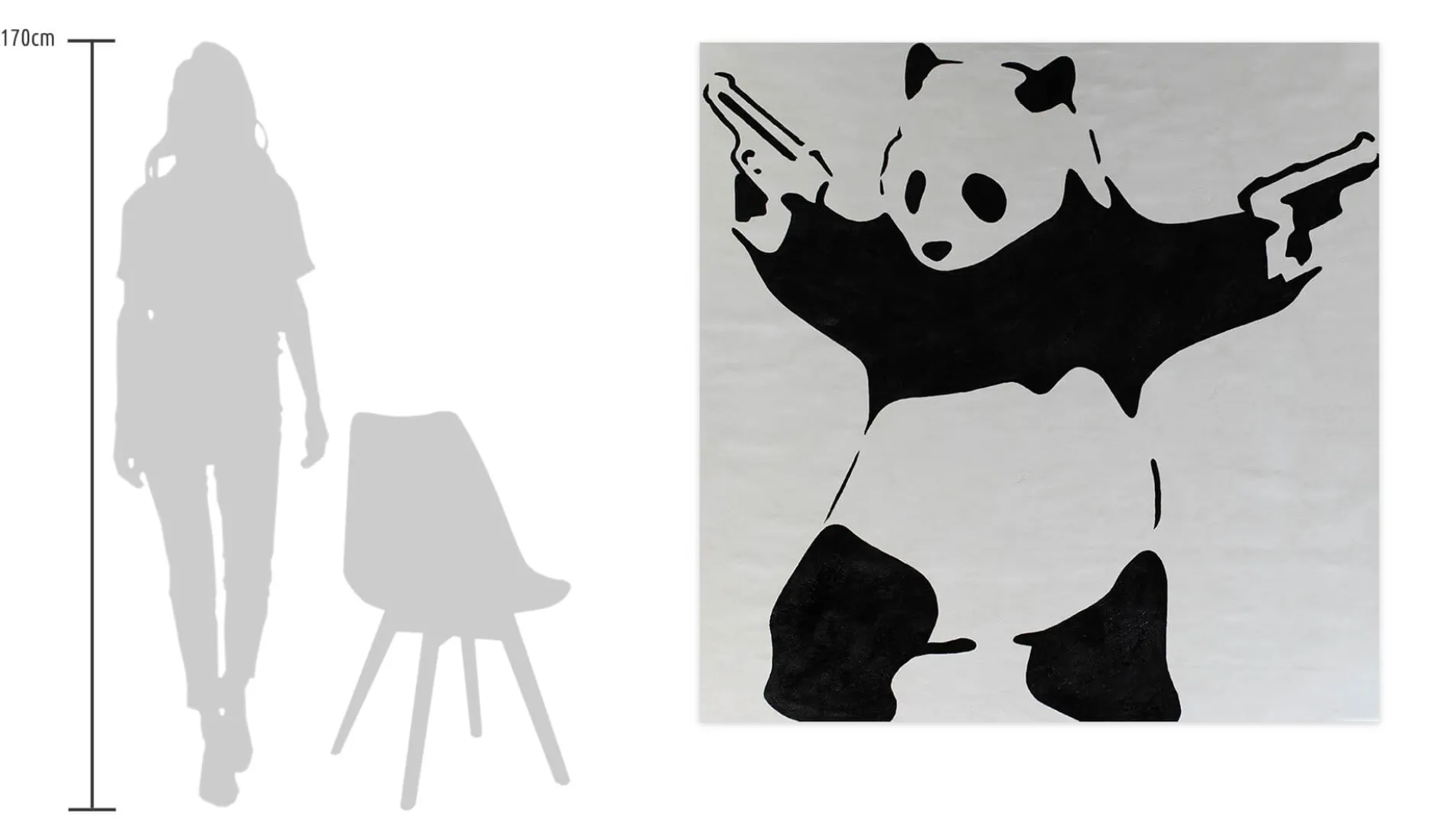 XXL Öl Gemälde 'Banksy's Panda' | Handgemaltes Unikat