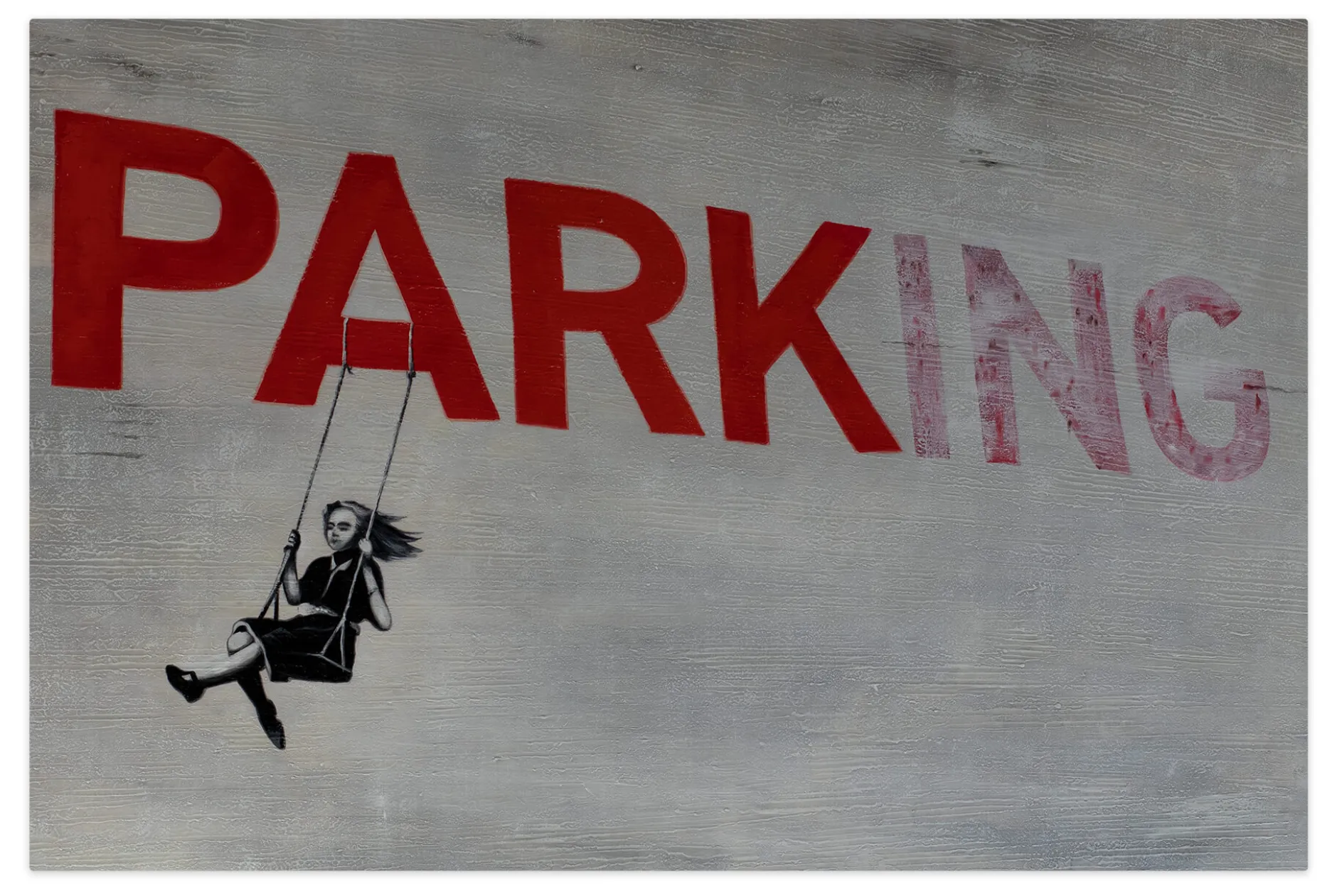 XXL Öl Gemälde 'Banksy's Parking' | Handgemaltes Unikat
