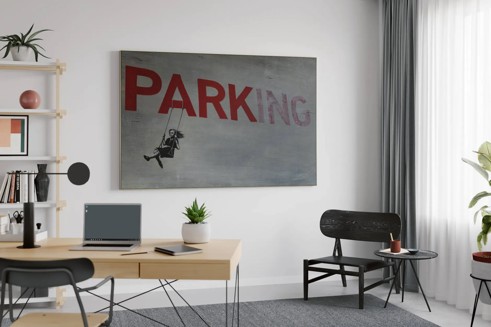 XXL Öl Gemälde 'Banksy's Parking' | Handgemaltes Unikat