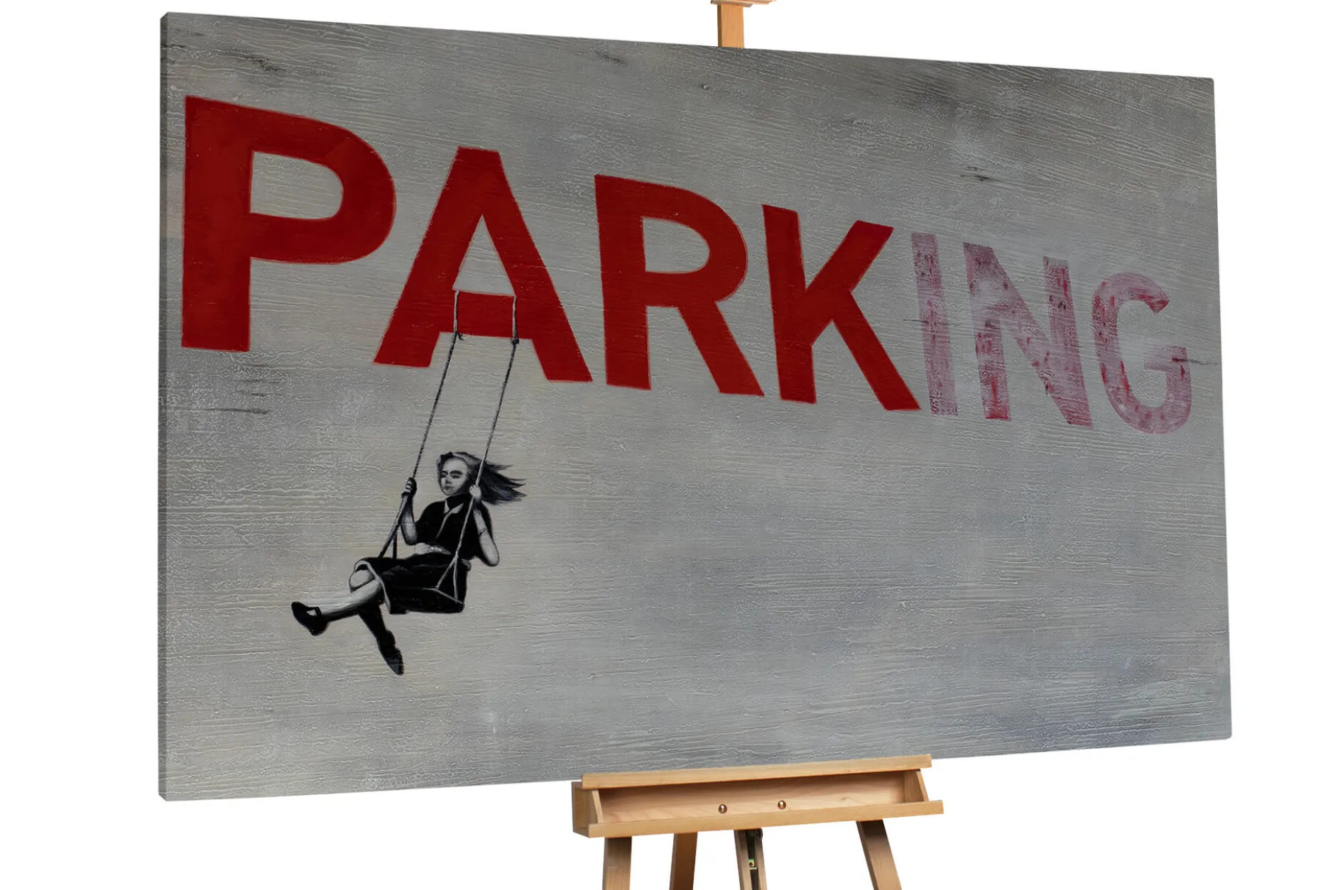 XXL Öl Gemälde 'Banksy's Parking' | Handgemaltes Unikat