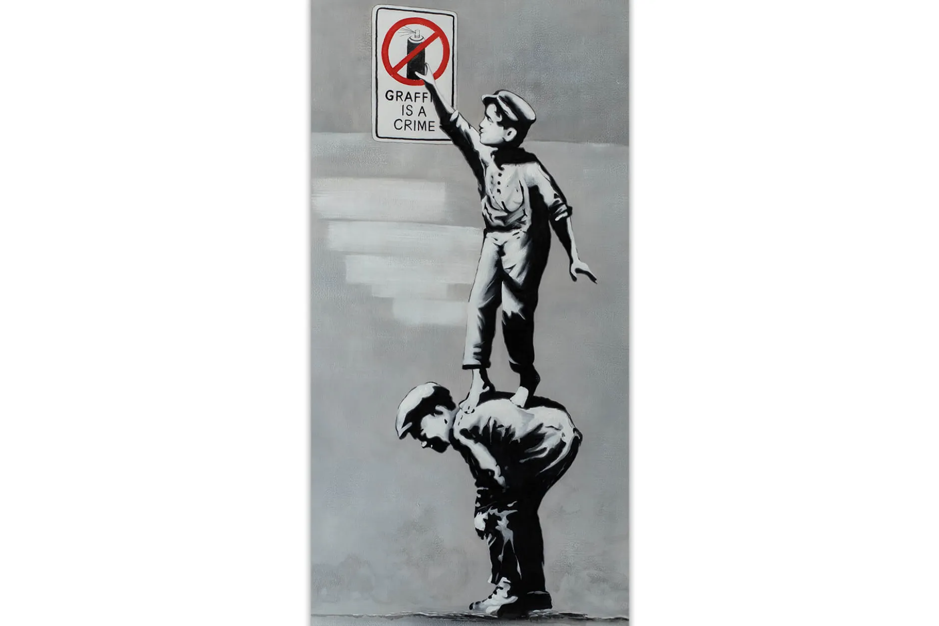 XXL Öl Gemälde 'Banksy's Prank' | Handgemaltes Unikat