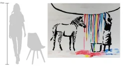 XXL Öl Gemälde 'Banksy's Zebra' | Handgemaltes Unikat