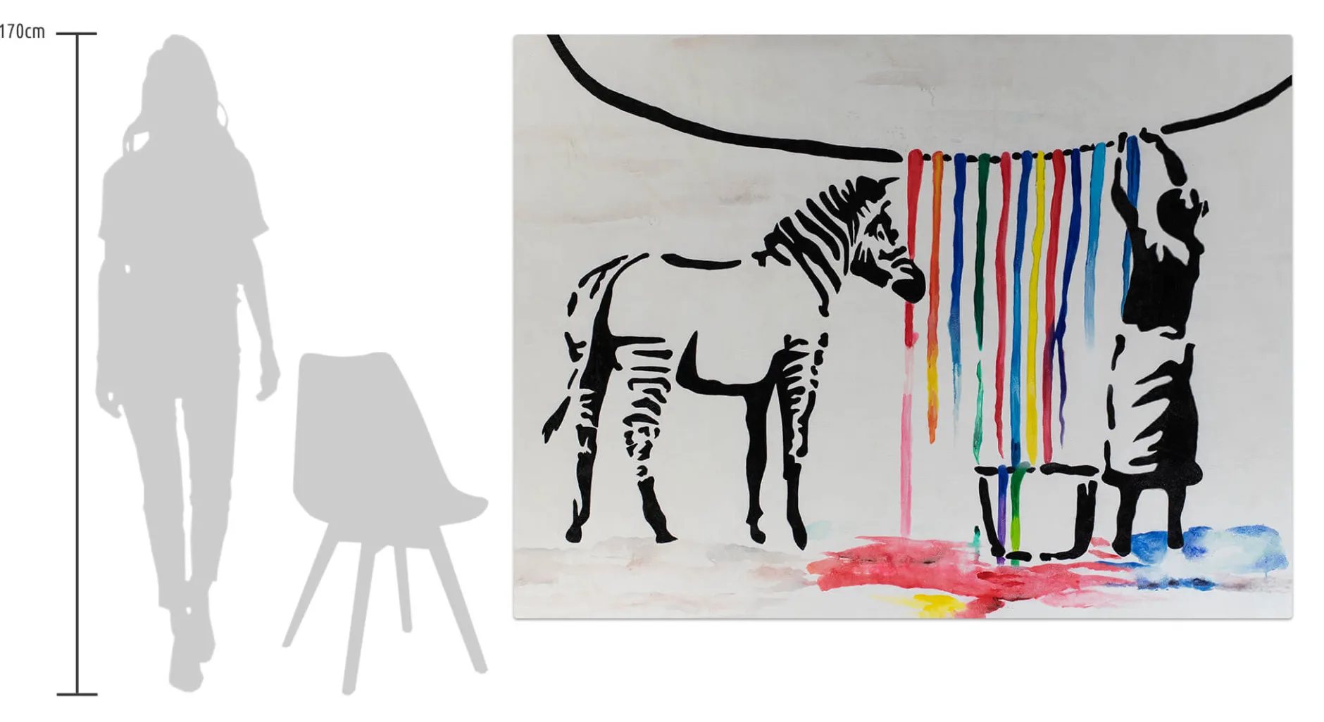 XXL Öl Gemälde 'Banksy's Zebra' | Handgemaltes Unikat