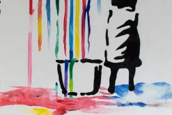 XXL Öl Gemälde 'Banksy's Zebra' | Handgemaltes Unikat