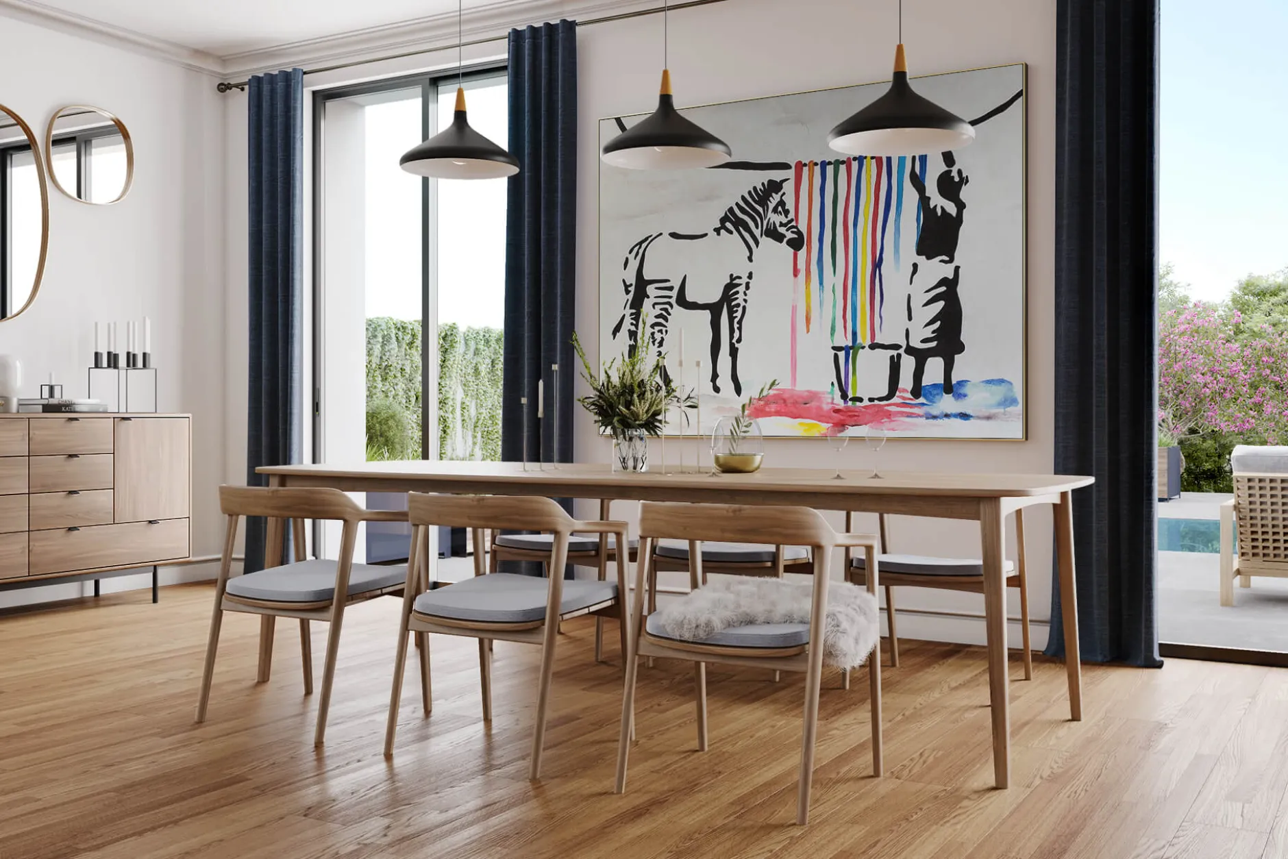 XXL Öl Gemälde 'Banksy's Zebra' | Handgemaltes Unikat