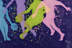 XXL Öl Gemälde 'Basketball Together' | Handgemaltes Unikat