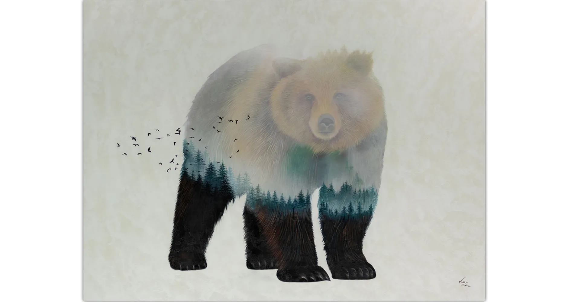 XXL Öl Gemälde 'Bear's Soul' | Handgemaltes Unikat