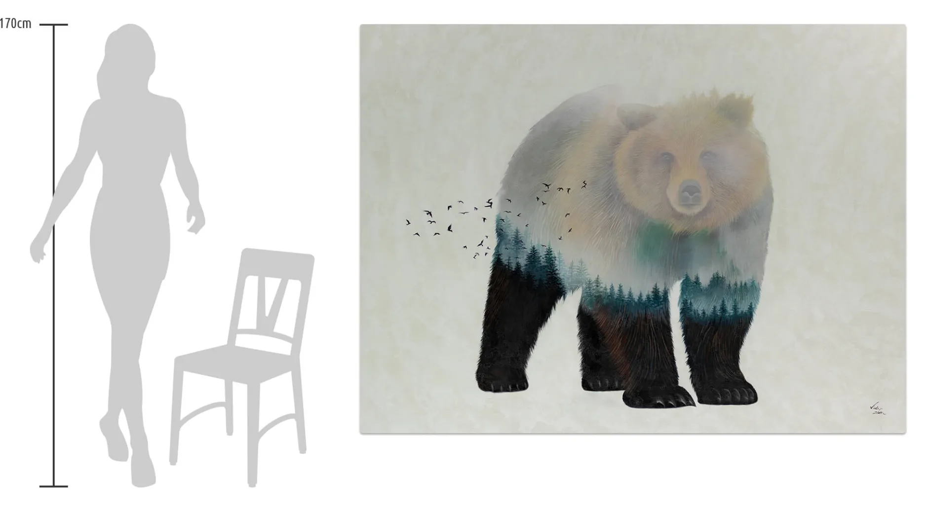 XXL Öl Gemälde 'Bear's Soul' | Handgemaltes Unikat