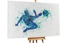 XXL Öl Gemälde 'Beautiful Football Kick' | Handgemaltes Unikat