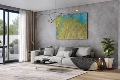 XXL Öl Gemälde 'Birches in Turquoise' | Handgemaltes Unikat