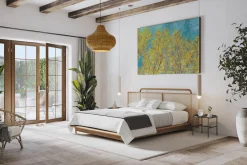 XXL Öl Gemälde 'Birches in Turquoise' | Handgemaltes Unikat
