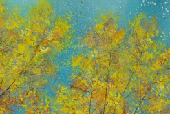 XXL Öl Gemälde 'Birches in Turquoise' | Handgemaltes Unikat