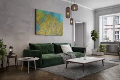 XXL Öl Gemälde 'Birches in Turquoise' | Handgemaltes Unikat