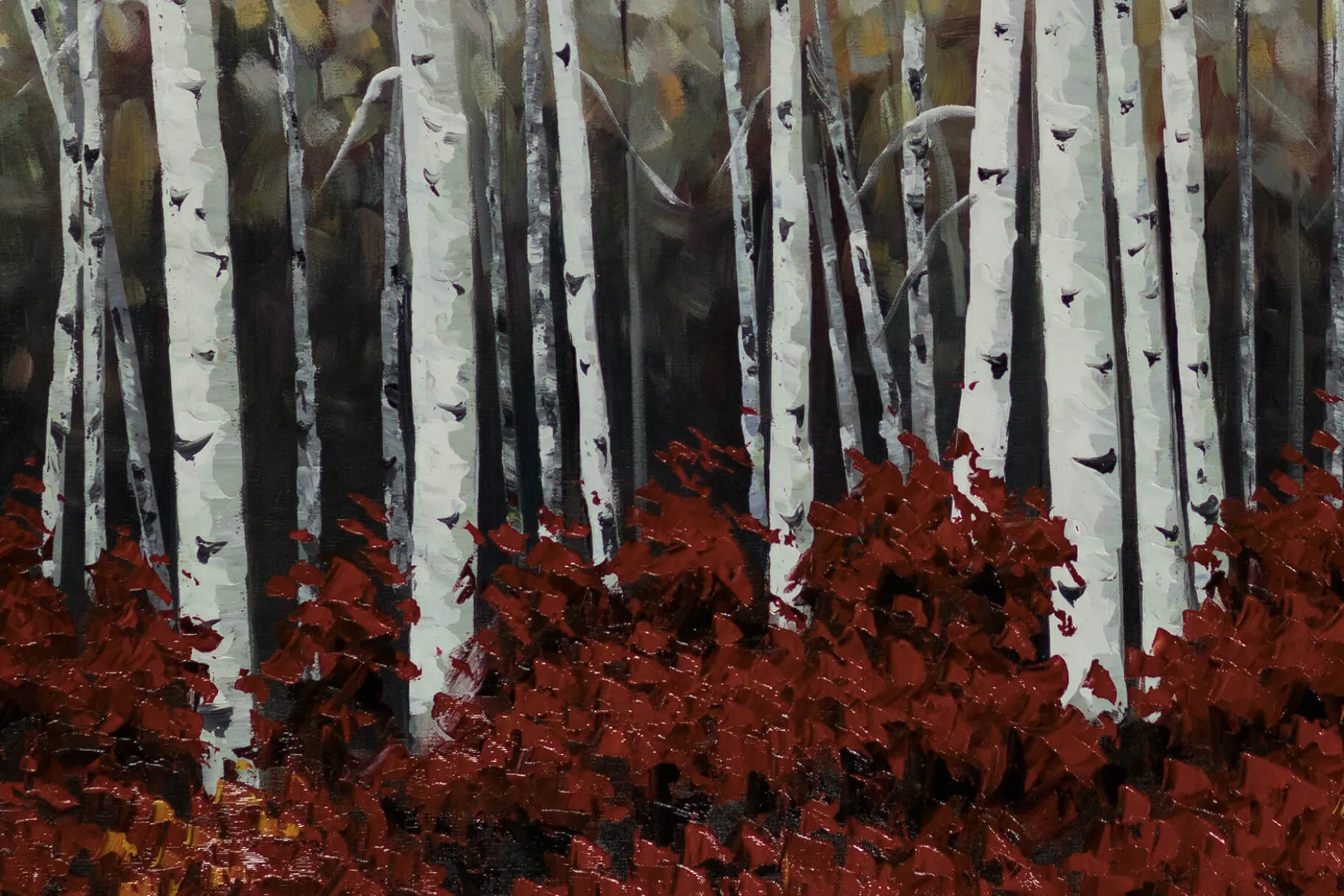 XXL Öl Gemälde 'Birch Grove' | Handgemaltes Unikat