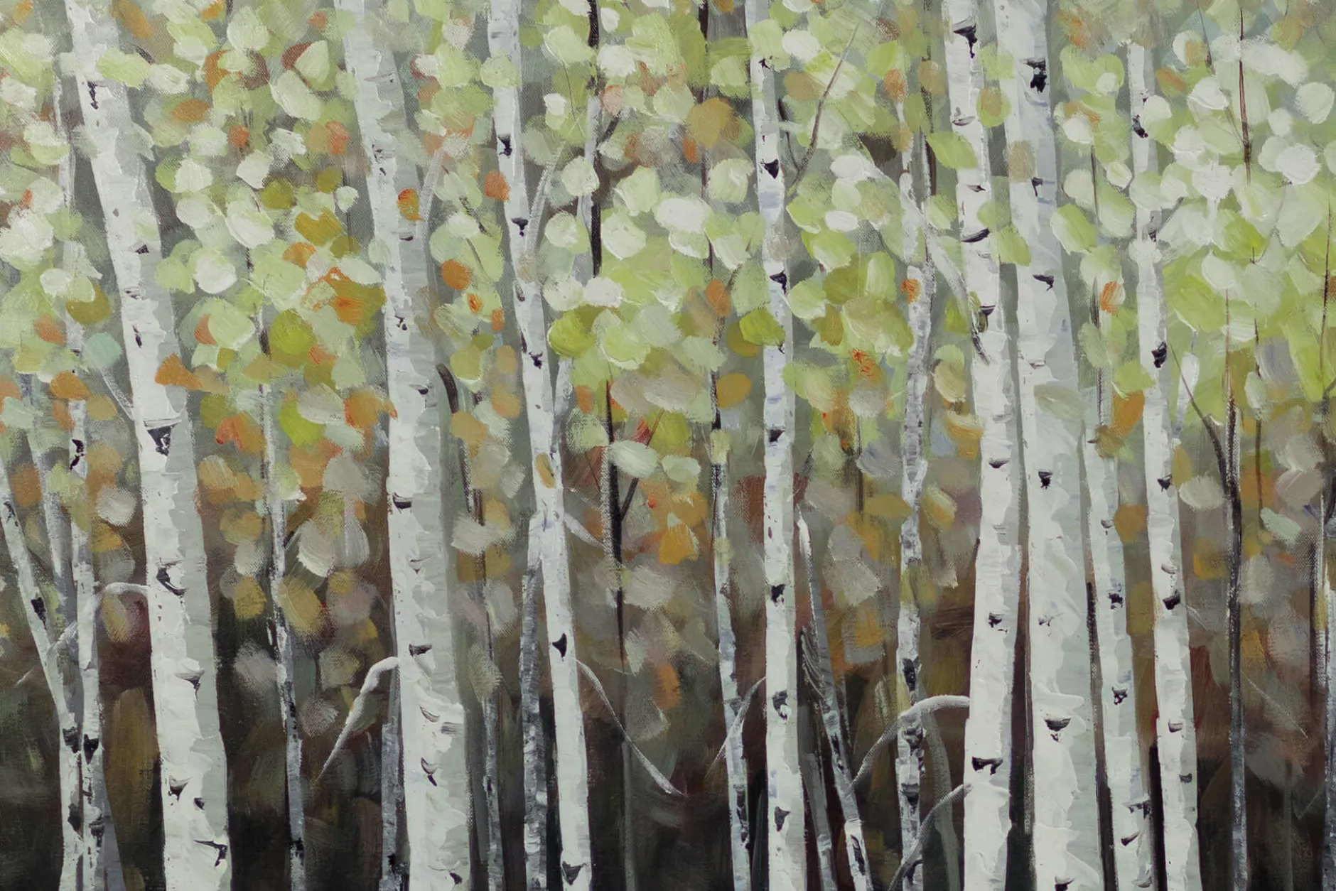 XXL Öl Gemälde 'Birch Grove' | Handgemaltes Unikat