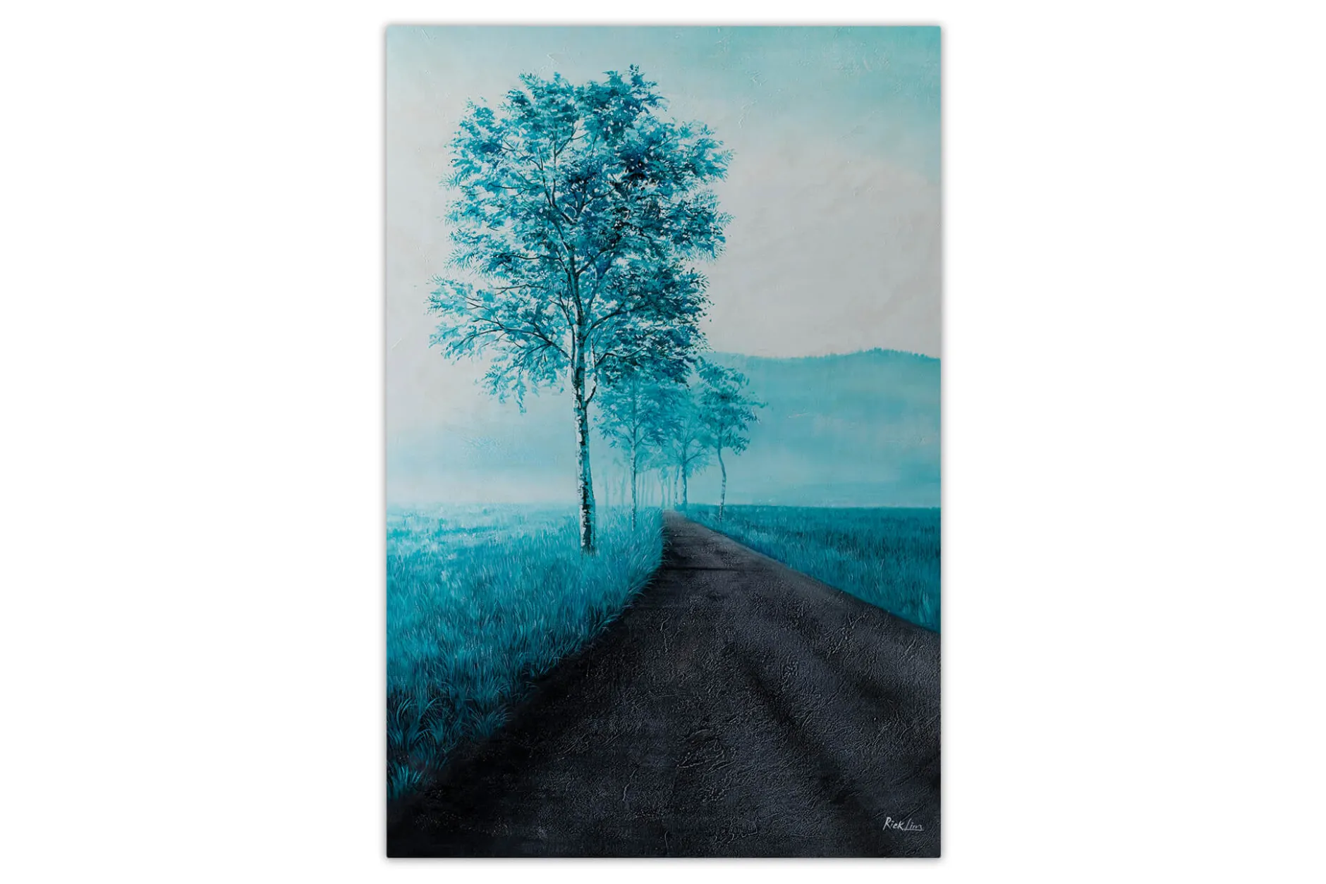XXL Öl Gemälde 'Birch Path at Dawn' | Handgemaltes Unikat