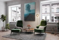 XXL Öl Gemälde 'Birch Path at Dawn' | Handgemaltes Unikat