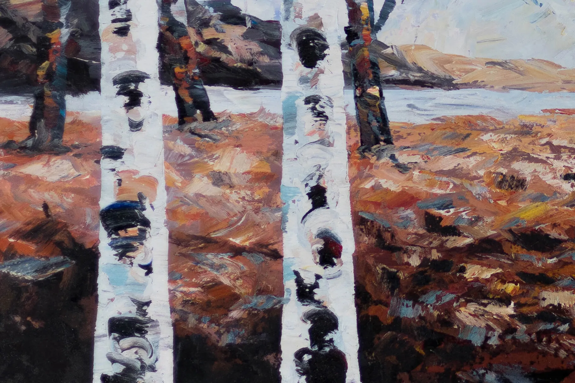 XXL Öl Gemälde 'Birkenzauber' | Handgemaltes Unikat