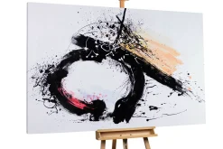 XXL Öl Gemälde 'Black Circle' | Handgemaltes Unikat